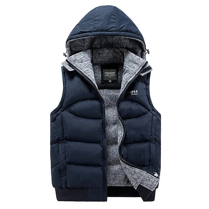 

Nice Pop Stylish Autumn Winter Vest Men High Quality Hood Warm Sleeveless Jacket Waistcoat Men