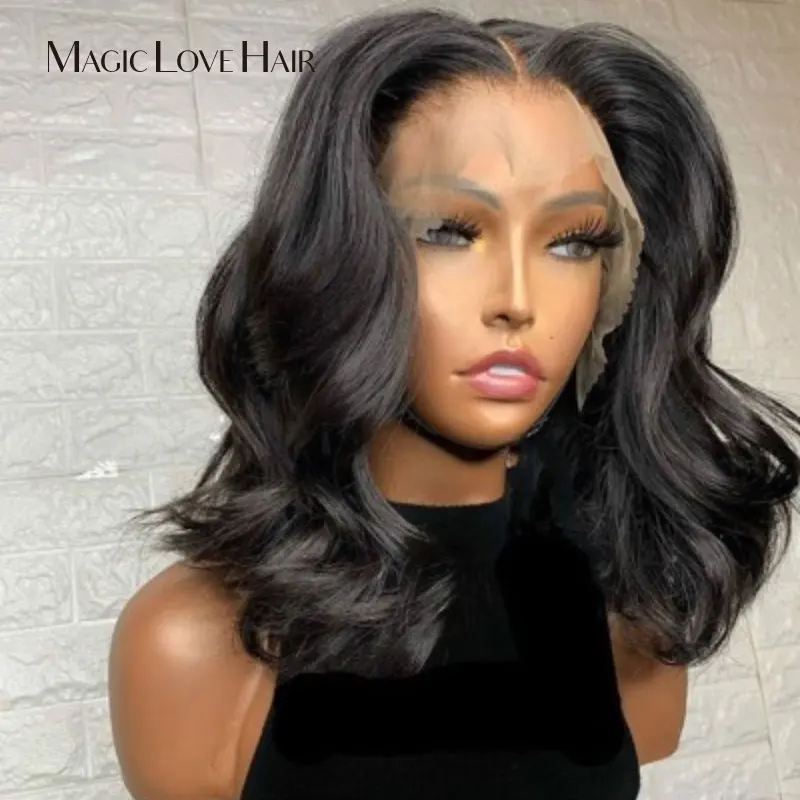 

Magic Love Natural Wave Lace Front Human Hair Wigs With Baby Hair Brazilian Remy Human Hair Lace Wig For Women Pre-Plucked Wig