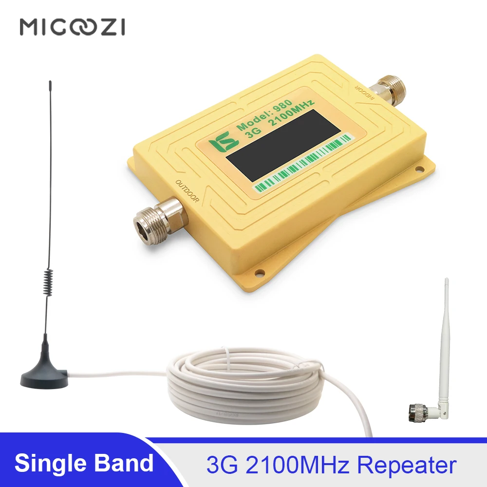 2100Mhz Cell Phone Signal Repeater Set Band1 3G GSM Mobile Phone Cellular Signal Range Extender Booster Amplifier with Antenna