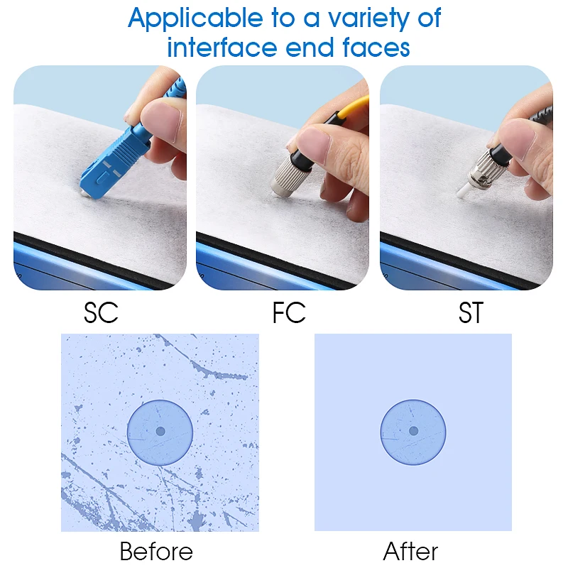 COMPTYCO 150PCS/box AUA-Y1 Fiber optic Cleaning Paper Dust-free paper Wipe paper FTTH Fiber Cleaning Tools