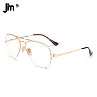 JM Semi-rimless Pilot Blue Light Glasses for Men Women Computer Anti Blue Ray Eyeglasses