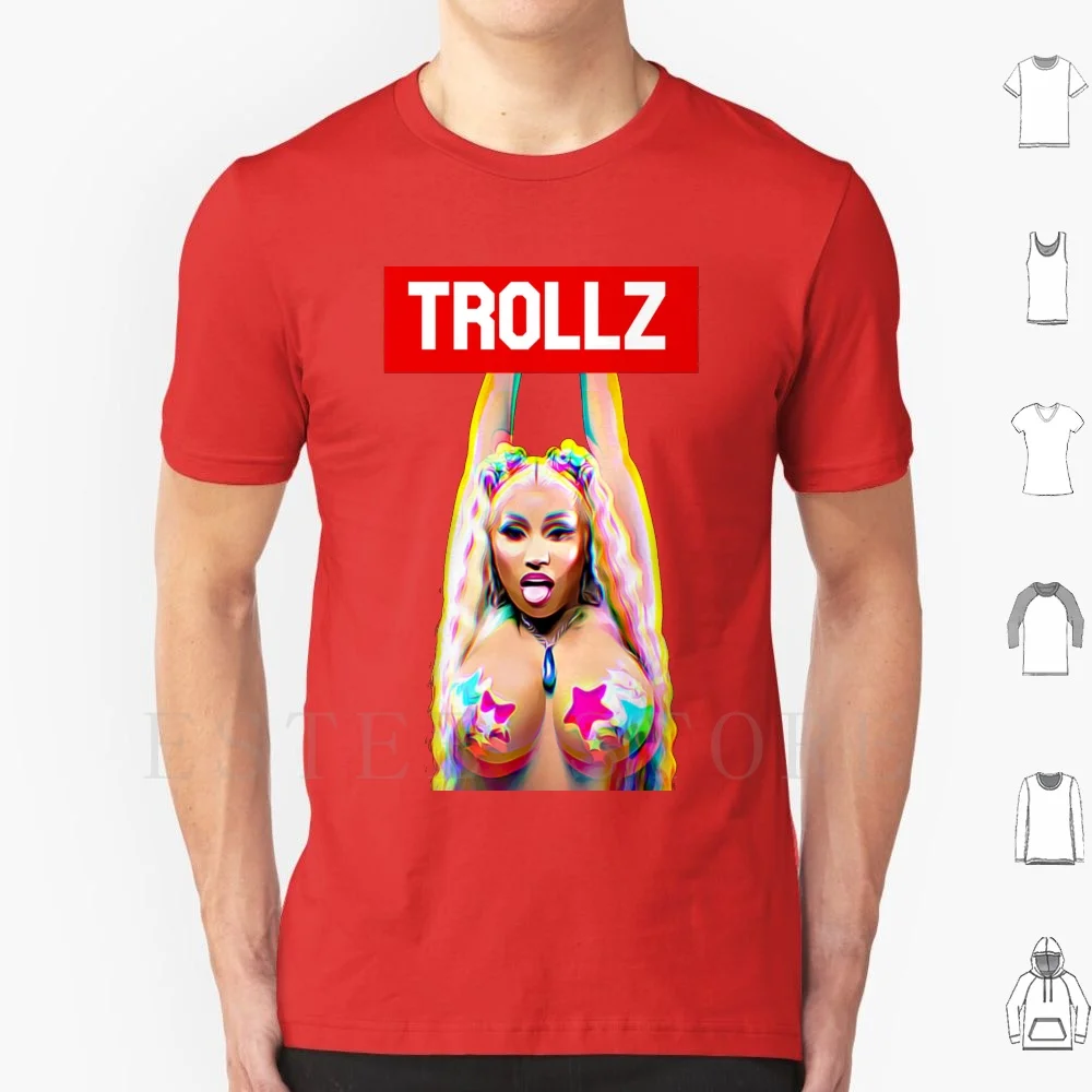 Trollz Nicki Hands Up T Shirt Cotton Men DIY Print 6ix9ine Trollz Gooba Music 69 Sixnine Nicki Minaj Song Trend Haters Troll