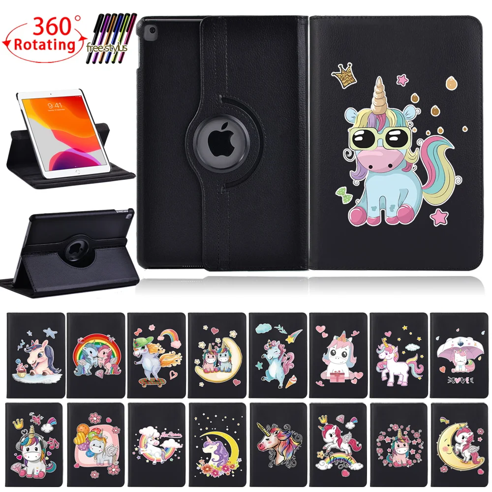 For Apple IPad 2021 9th/IPad 2/3/4/ IPad Mini 4/5/iPad 5th/6th/7th Gen/8th Gen Tablet 360 Rotating Automatic Wake-Up Cover Case