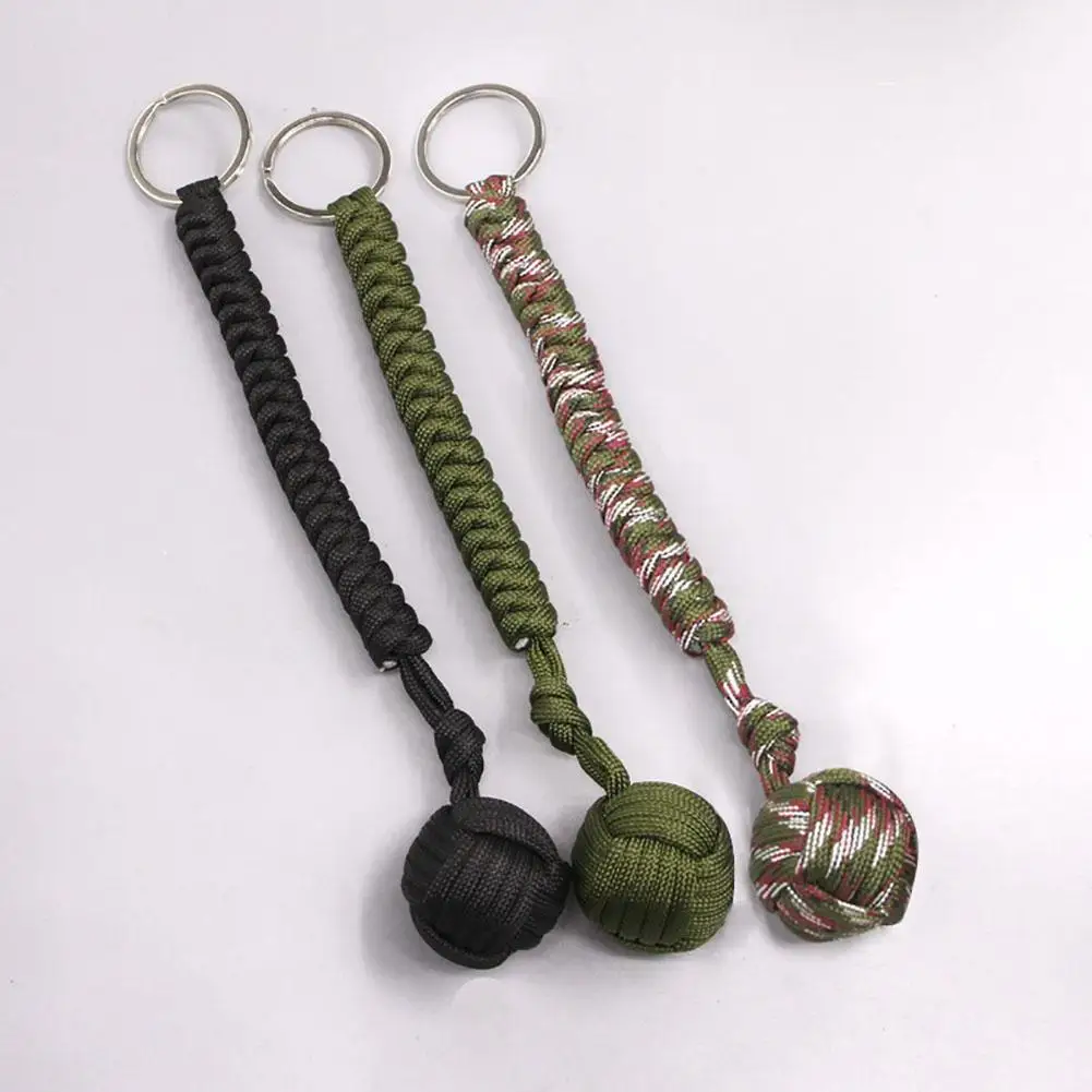 1Pcs Outdoor Sports Equipment Monkey Fist Round Umbrella Crafts Ball Key Rope Pendant Key Self-defense Accessories Key Q8D1