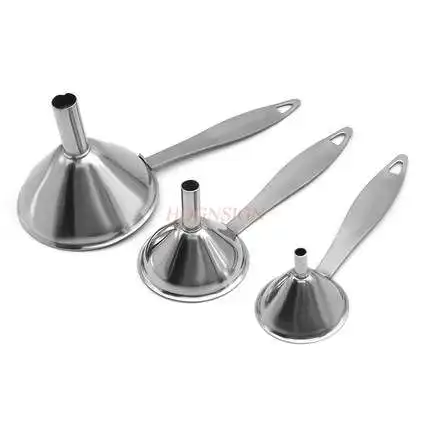 Stainless steel funnel three-piece mini funnel oil vinegar wine spices essential oil filling sauce leaking household filling too