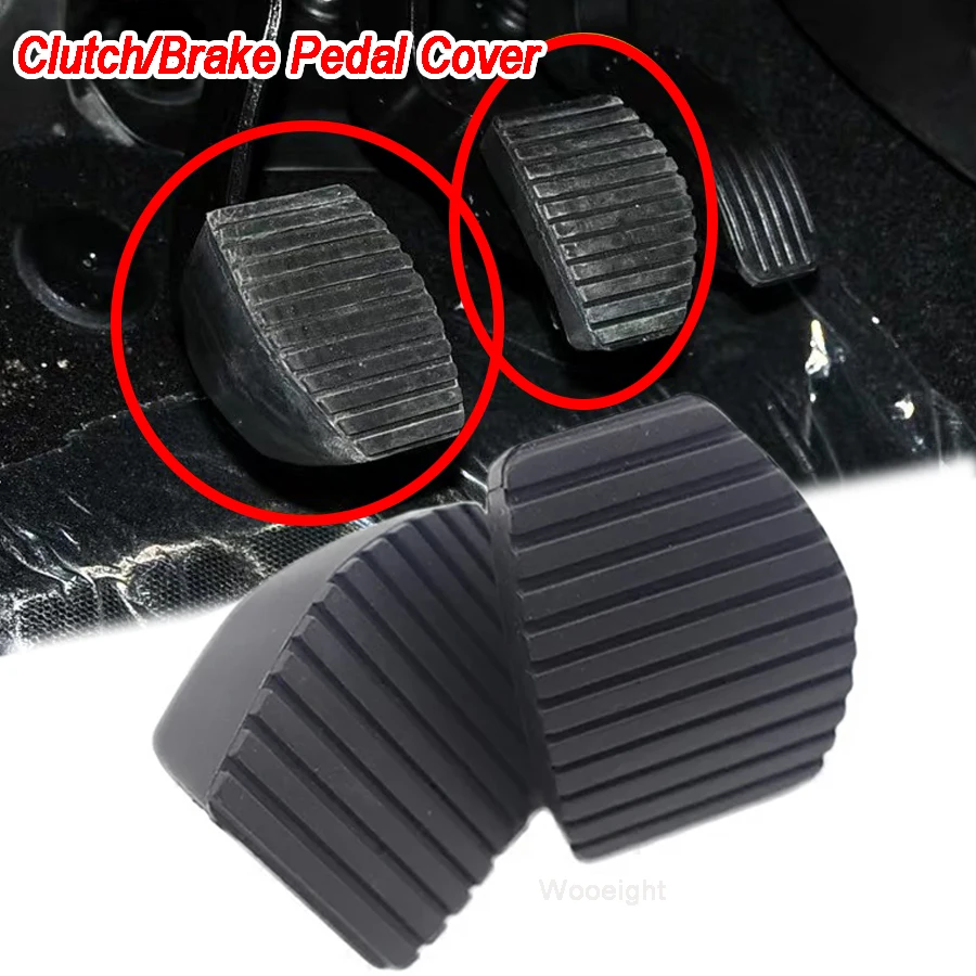 Wooeight 2x Clutch Brake Pedal Rubber Cover Anti-skid surface Pads Cover Fit for Peugeot 1007 207 208 301 307 Citroen C3 C4 C5