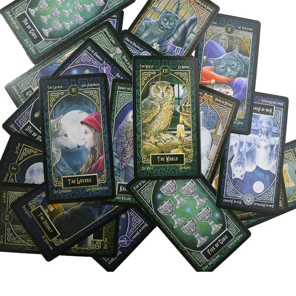 Familiars Tarot.English Tarot.Spanish Tarot.French.Tarot German Tarot.Oracle Divination.Fate Divination Game.Game Deck.