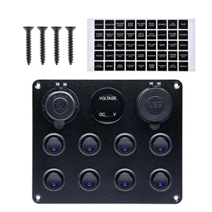 Rocker Toggle Switch Panel, controle USB, 5 gangues, 8 gangues, botão, apto para carro, caminhão, barco marinho, RV, ATV, UTV, campista, caravana, disjuntor 12 principais vendas lancha painel - №7