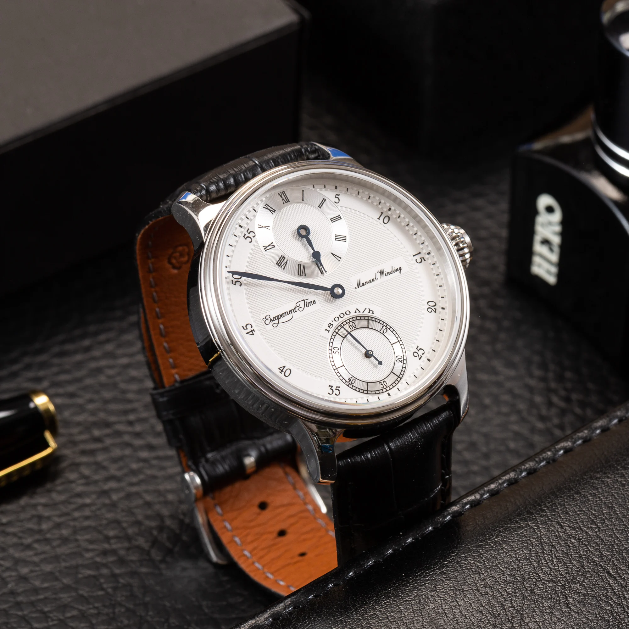 【Escapement Time】ETA6498 Movement Regulator Sapphire Heat Treatment Hand 42mm Case