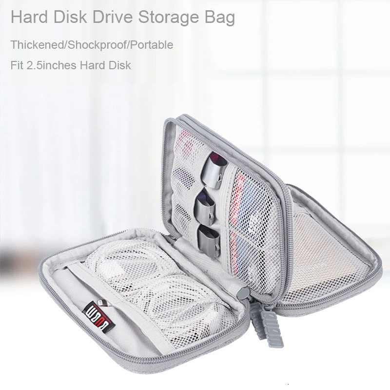 Travel Waterproof Hard Drive Earphone USB Flash Case Digital Cable Storage Organizer Box Bag Case For 2.5\