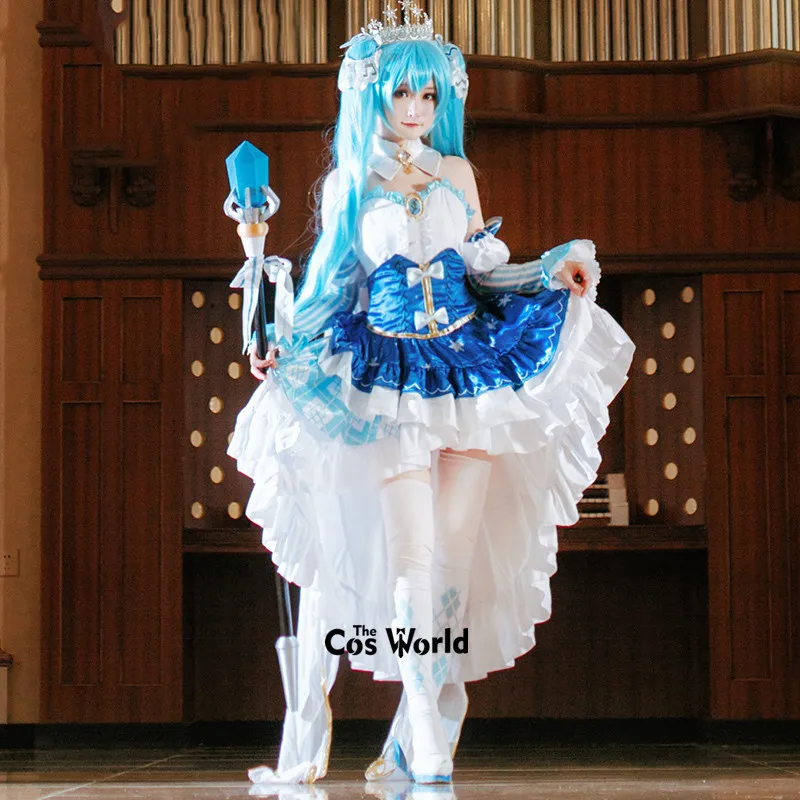 2019 Miku Princess Snow Dress Uniform Outfit Anime Cosplay Costumes