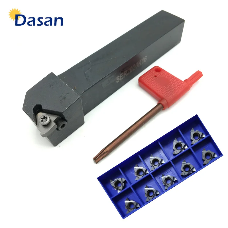 SER2020K16 SER1616H16 SER2525M16External Threading Tool 16ER AG60 Carbide Inserts Thread Blade Cutter