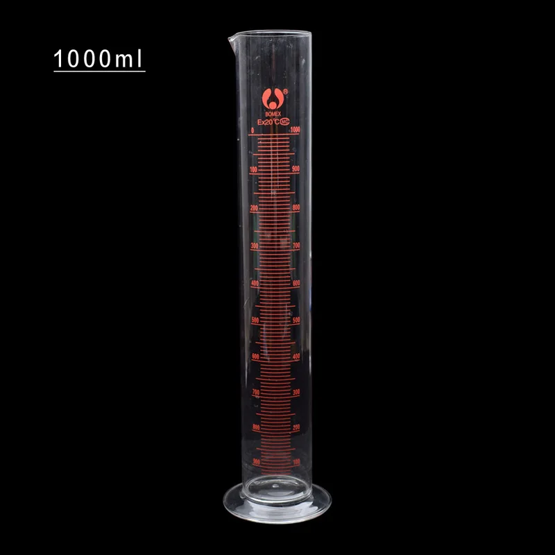 Glass Graduated Cylinder Straight Measuring Cup 100ml 250ml 500ml 1000ml