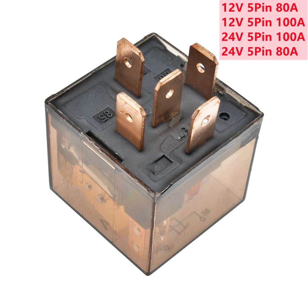 مقاوم للماء تتابع السيارات DC12V 24 فولت 80A 100A 5Pin SPDT جهاز التحكم في السيارة سيارة التتابع قدرة عالية التبديل امدادات الطاقة