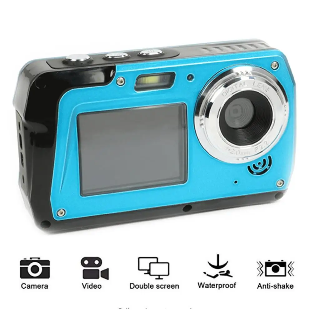 

HD 1080P Underwater Video Camera 48MP Dual Screen 16x Zoom Point Shoots Video Camcorder Sports Waterproof Digital Camera