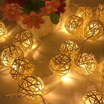 USB 2M 20 LEDs New Year Christmas Decorations LED Sepak Takraw Lights Decoration Rattan…