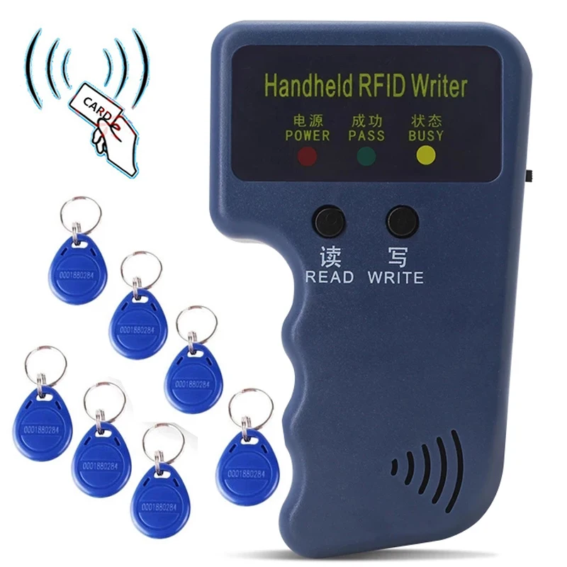 

Handheld EM4100 TK4100 Proximity 125KHz Copier Writer Duplicator Programmer ID Card Reader With EM4305 T5577 Rewritable Keyfobs