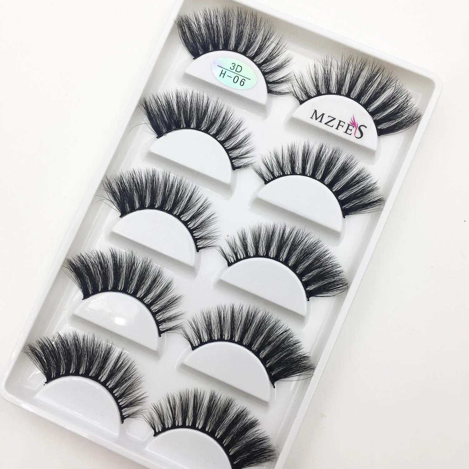 5Pairs 3D Natural Mink Eyelashes Thick False Eye Lashes Lashes Soft Fake Eyelash Wispy Makeup Cilios H13