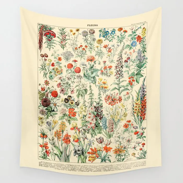 

Wildflower Diagram Tapestry Background Wall Covering Home Decoration Blanket Bedroom Wall Hanging Tapestries