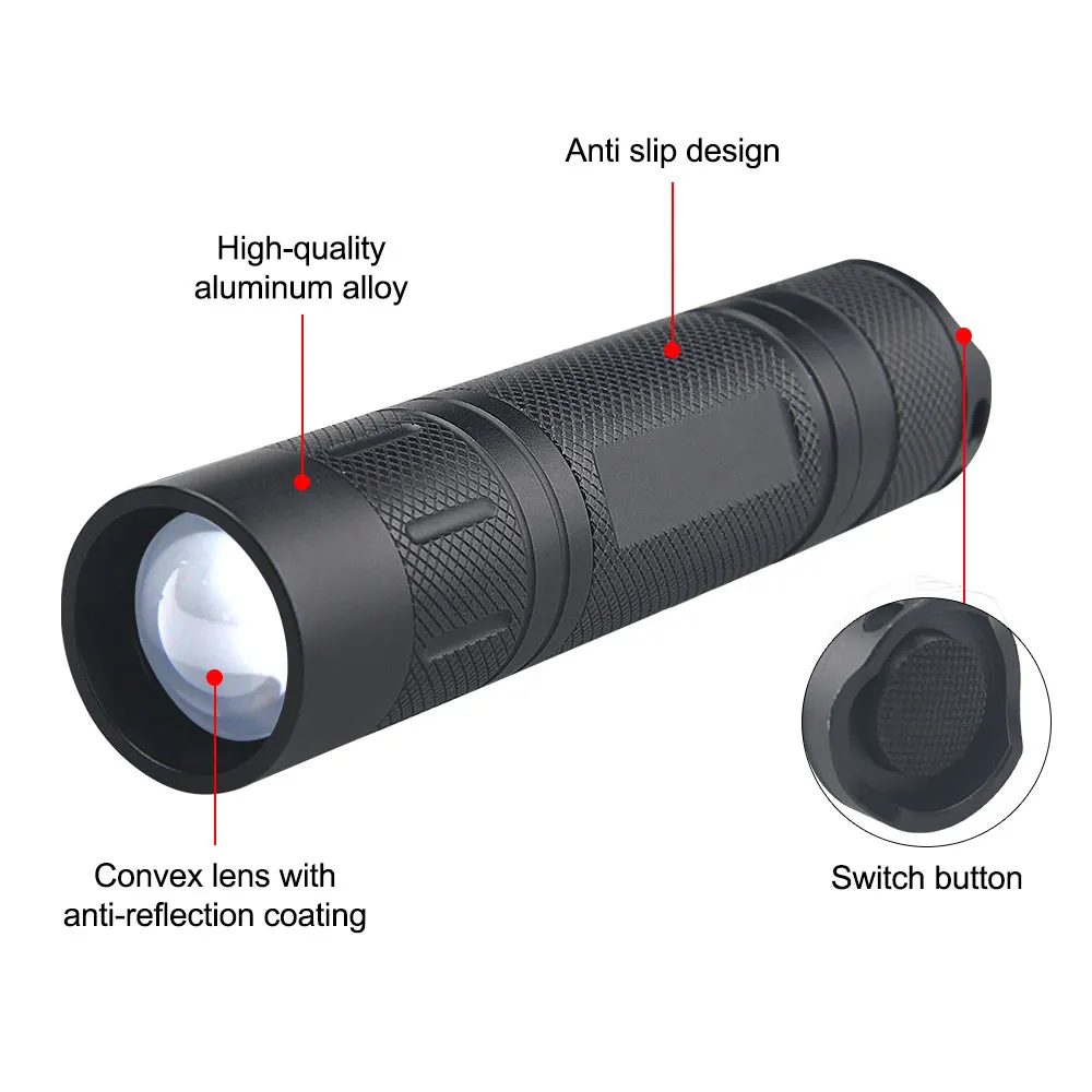 Linterna LED infrarroja con enfoque ajustable, dispositivo de visión nocturna, 5W, 850nm, 940nm, IR, radiación infrarroja