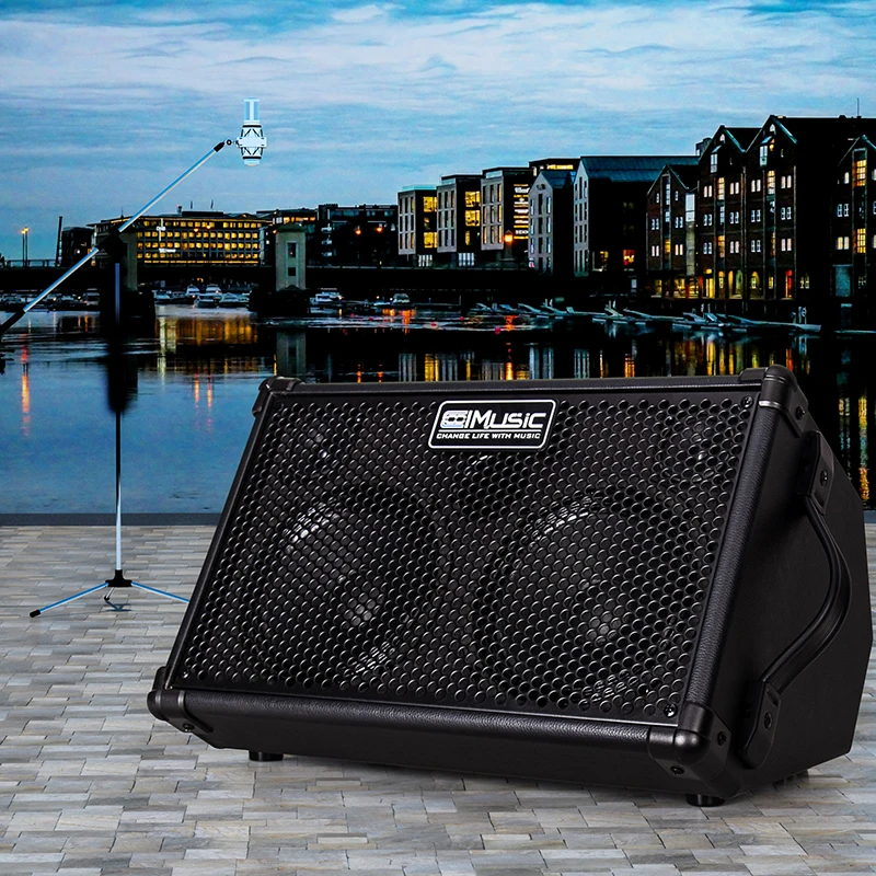 Coolmusic BP40D Guitar Amplifier Speaker Rechargeable Bluetooth With Effects Outdoor Ukulele Keyboard Piano Sax Practice AMP