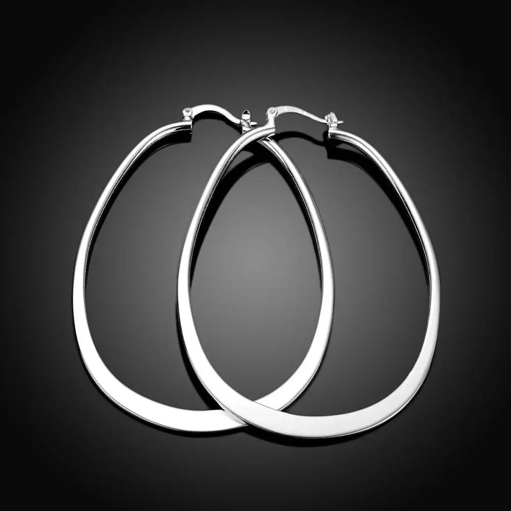 Hot Sale 925 Sterling Silver Exquisite U Shaped Hoop Earrings For Women Fashion Jewelry Wedding Banquet Party Gifts Wholesale