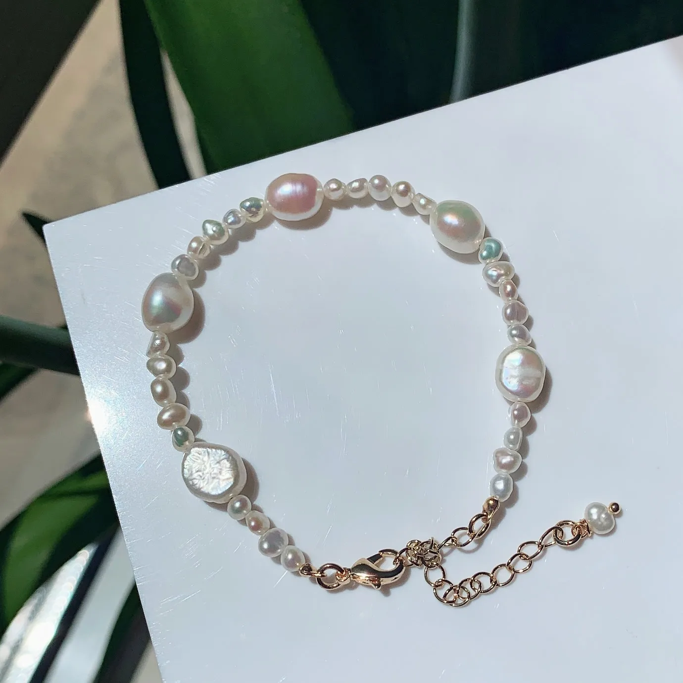 Real Natural Freshwater Pearl Bracelets for Women White Irregular Baroque Pearl Beaded Strand Bracelets Wedding JewelryParty