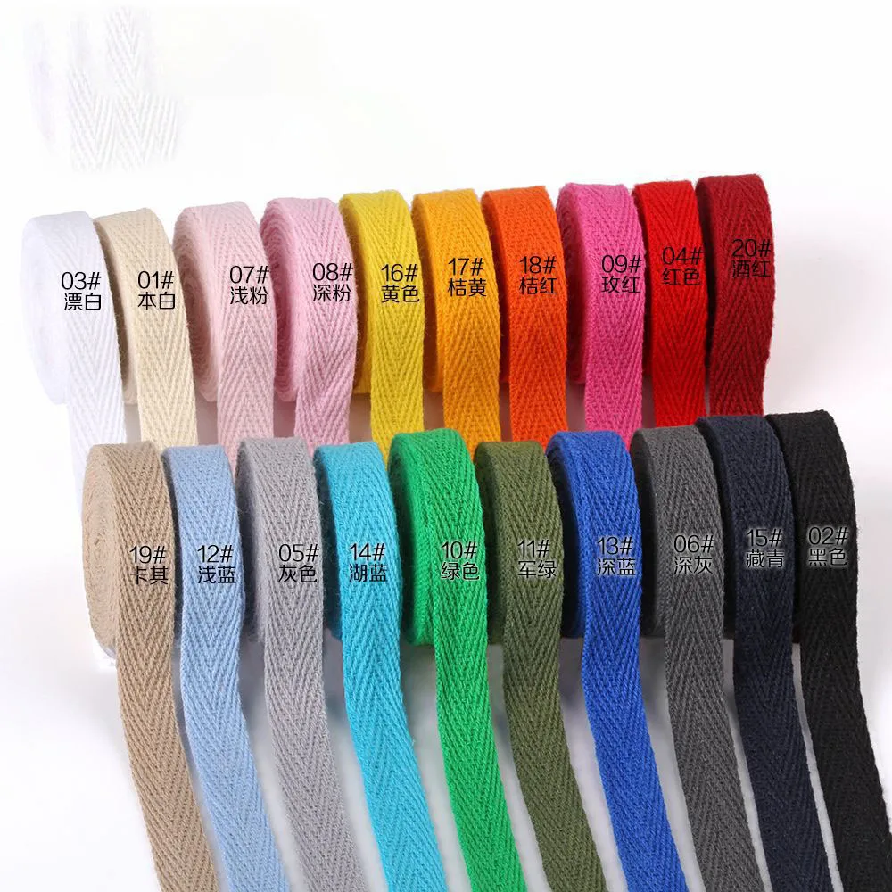 10mm Cotton Webbing Polyester Ribbon Herring Bonebinding Tape Lace Trimming for Packing Shoes Clothing Craft Accessories 5m/lot