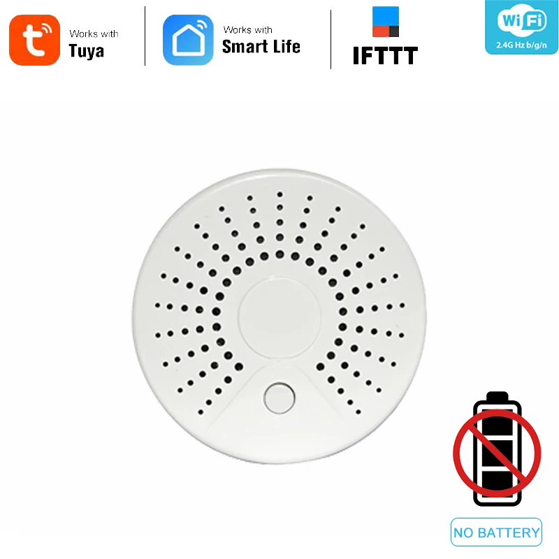 Capteur de fumée WiFi autonome, avec capteur de température, système d'alarme, sans fil, IFTTT