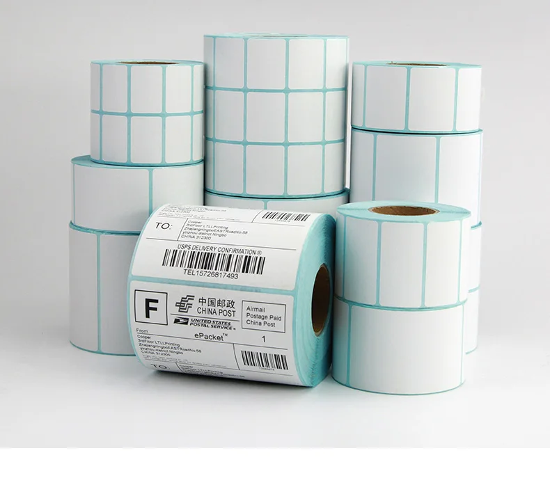 White Blank, Waterproof, Oil-Proof, Scratch-Proof, Thermal Paper 50*30 20 25 60X40 70 80 Self-Adhesive Barcode Printing