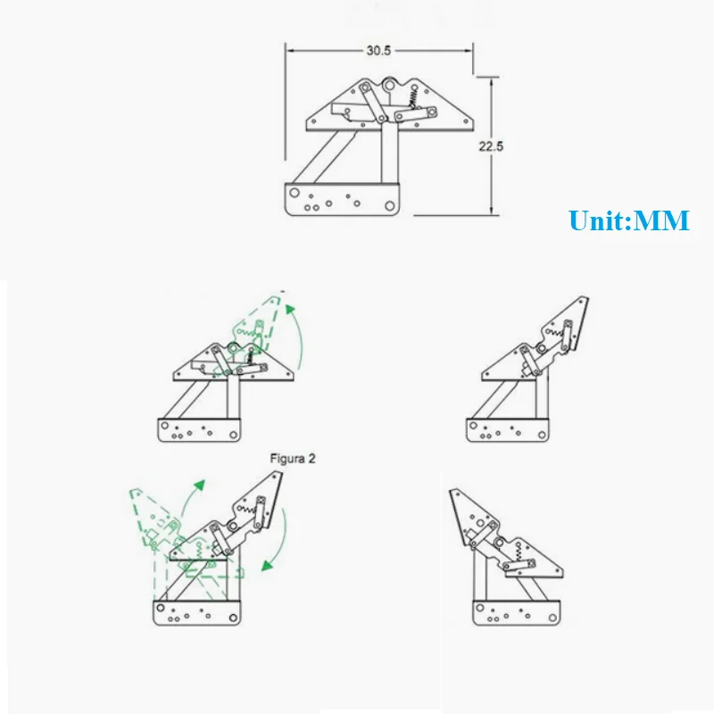 1Pair Sofa Couch Bed Converting Hinge Mechanism 3 Position Angle Adjustment