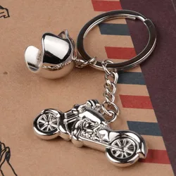 Personality Creative Motorcycle Helmet Keychain Car Keychain Metal Motorcycle Car Modeling Accessories Keychain Pendant