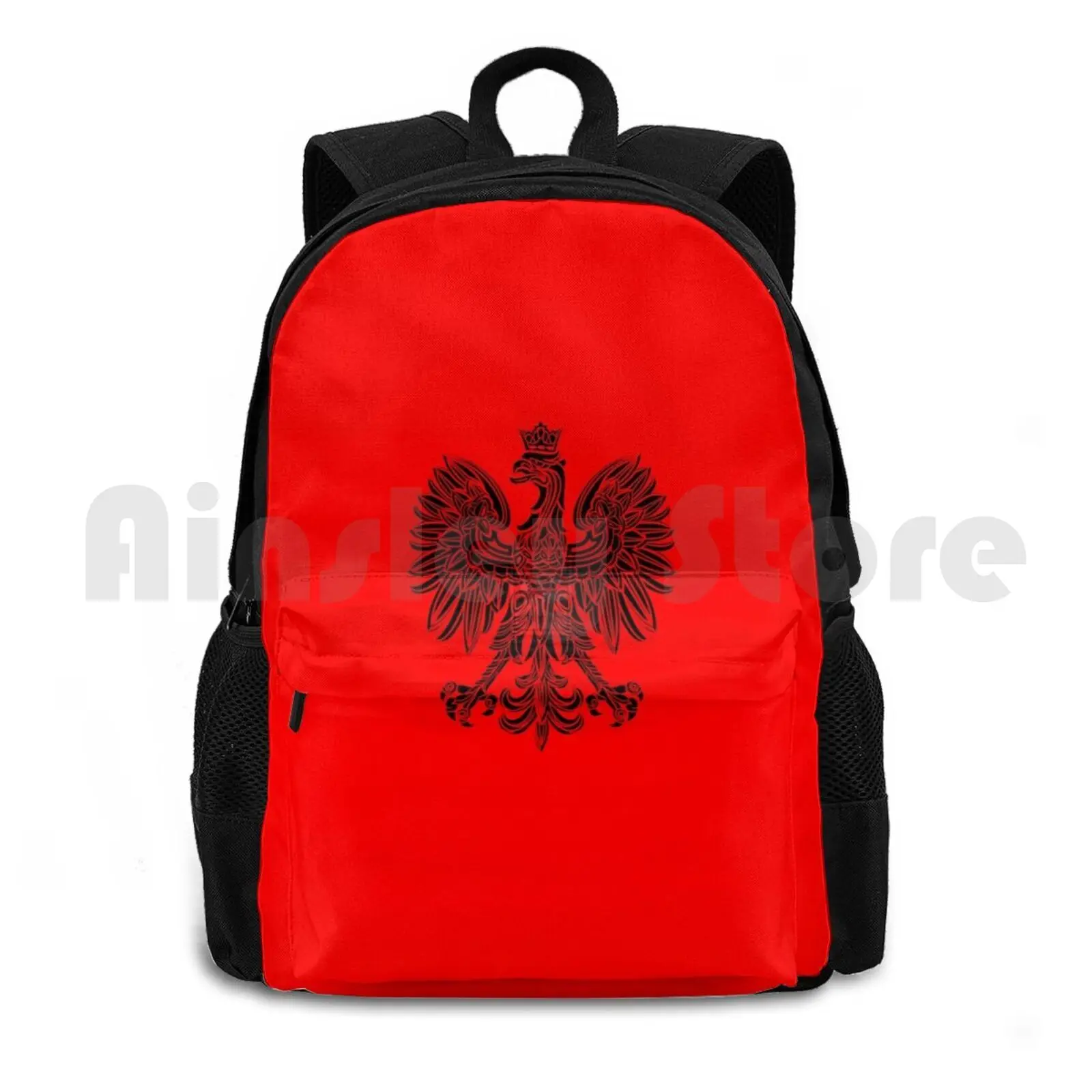 Polish Eagle Black Poland Cote Of Arms Outdoor Hiking Backpack Riding Climbing Sports Bag Polish Eagle Black Poland Polski