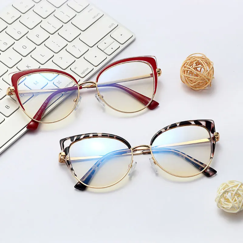 Blue Light Filtering Glasses Frame for Women Eyewear Prescription Eyeglasses UV400 Anti Scratch Anti-Reflective Coating Frame