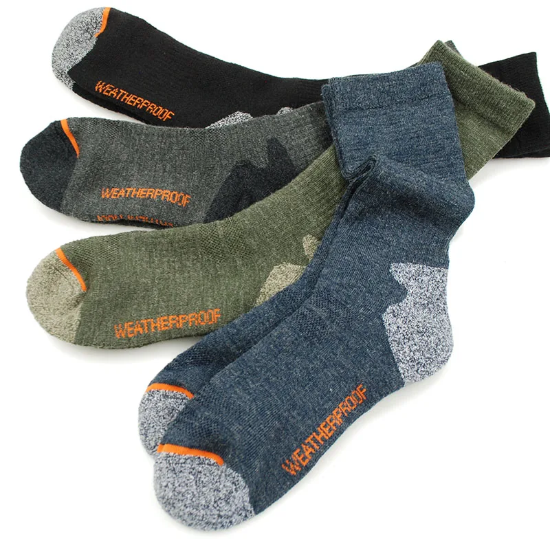 Meia de lã merino masculina de lã térmica quente inverno atletismo meias respiráveis para masculino 41-46