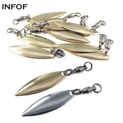 20pieces Willowleaf Spinner blades+ Ball Bearing Swivels with Split Rings Trolling Fishing Lures Accessories Spinnerbaits