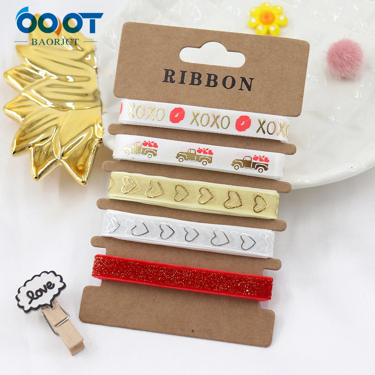 Valentine's Day Series Cartoon Ribbons,M-22102-1,10mm 10Yards Bow Cap Accessories Party Gift Wrap DIY Handmade Materials