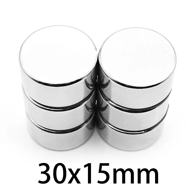 1/2/3/5Pcs 30x15mm Neodymium Strong Magnets 30mmx15mm Permanent Round Magnet 30*15mm Powerful Magnetic 30*15 circular N35