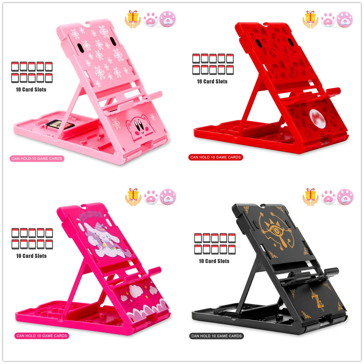 لعبة حامل حامل للطي قابل للتعديل المحمولة طوي حامل الهيكل الرئيسي قوس المدمجة PlayStand لنينتندو سويتش 11 كولو