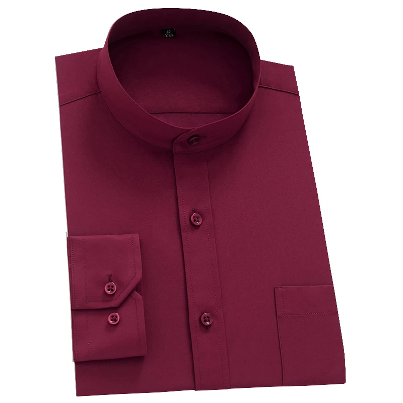 DAVYDAISY 2020 New Arrival Men Shirt Fashion Long Sleeved Men Stand Collar Slim Fit Dress Shirt Man camiseta masculina DS246