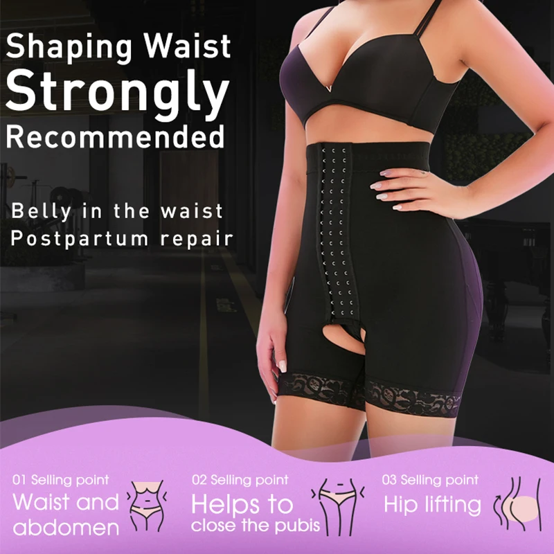 Women's Control Panties Waist Trainer Body Shaper Shorts Hip Enhancer Butt Lifter Underwear Briefs Slimming Corset Open Crotch