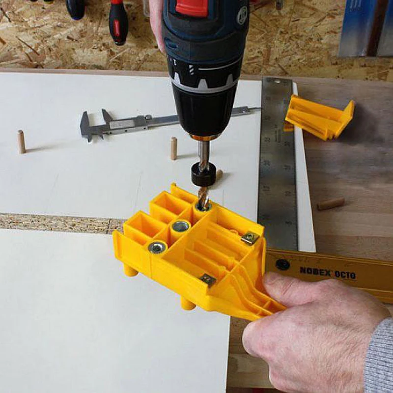 Allsome 6 \ 8 \ 10Mm Houtbewerking Deuvel Jig Boor Gids Metalen Mouw Eenvoudige Tool Voor Houtbewerking Boren Handheld doweling Gat Jig