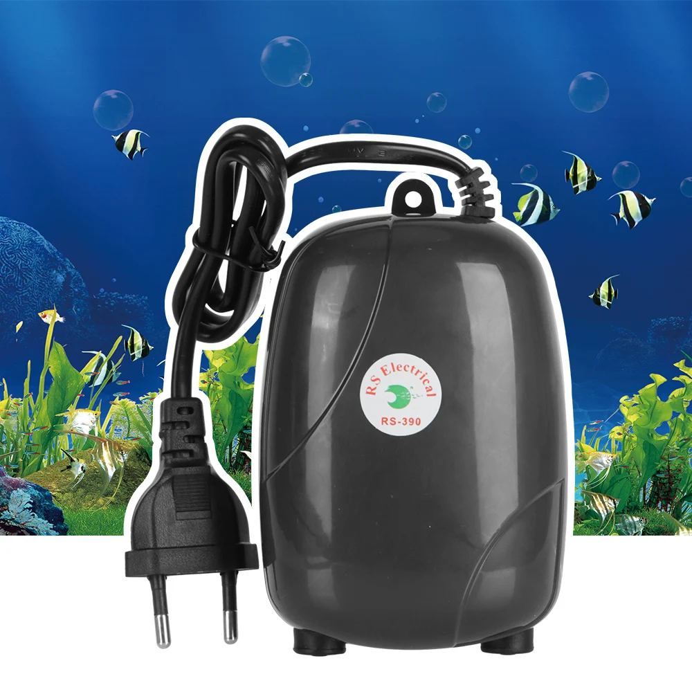 حوض السمك مضخة هواء Quarium لوازم الاتحاد الأوروبي التوصيل زيادة ضاغط الأكسجين خزان الأسماك مضخة الأكسجين منفذ واحد مزدوج صغير