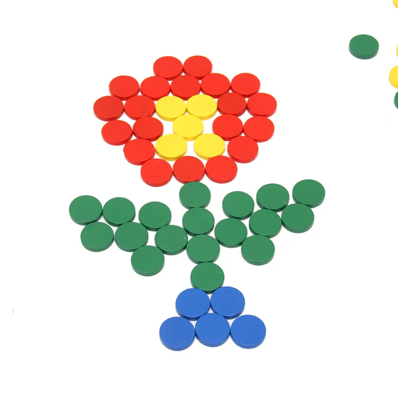 100 pz/set Montessori Senses piastra didattica 5 colori 100 pezzi colore ordinamento cognitivo coppia giocattoli in legno disco rotondo giocattoli matematici