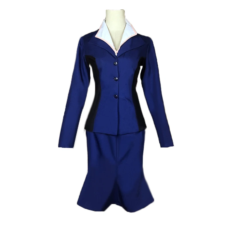 Agent Peggy Carter Cosplay Costume Uniform Agent Carter Blue Suit Cosplay Costume customized