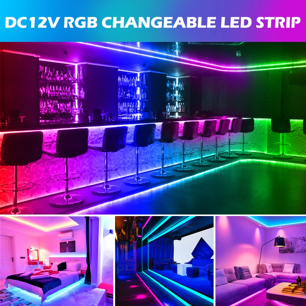 RGB LED Strip Light 5050 2835 DC 12V Neon Ribbon Waterproof Flexible LED Diode Tape RGBW RGB+CCT LED Lights for Home Decoration