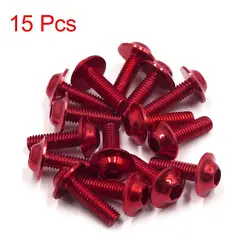 X Autohaux M6x20mm Red Hexagon License Plates Fairing Bolts Screws for Motorcycle Scooter License Plate Frame Bolt Screws