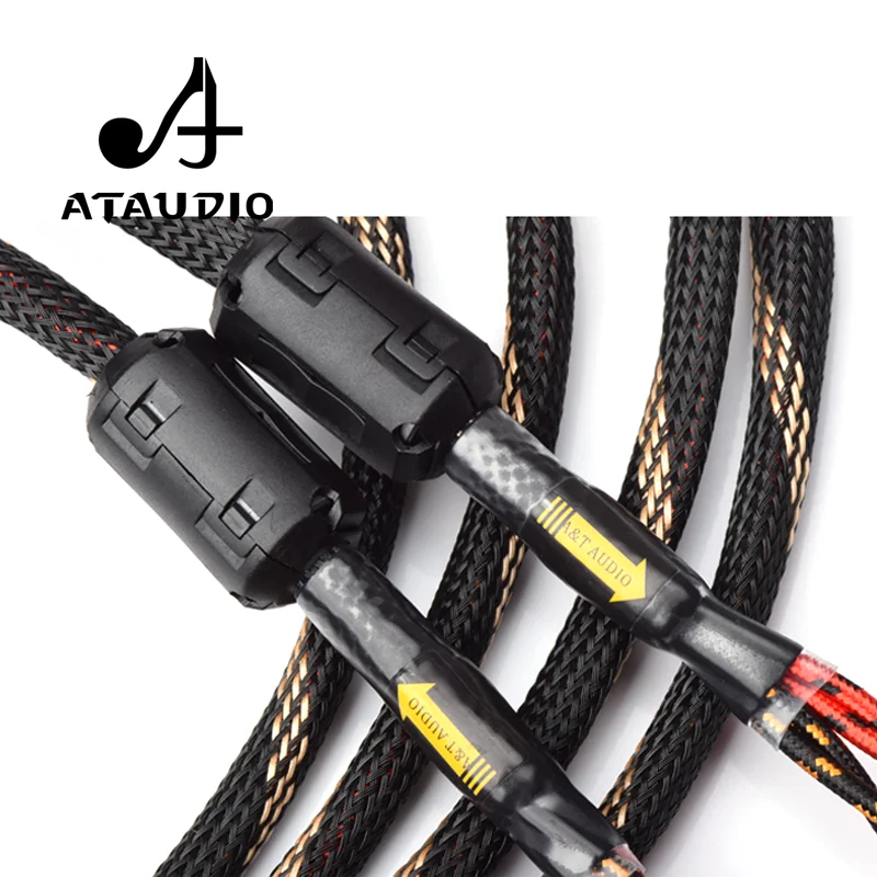 ATAUDIO 1 para głośnik Hi-Fi kabel wysokiej jakości 4N OFC Subwoofer wtyki bananowe kabel głośnikowy do wzmacniacza dźwięku