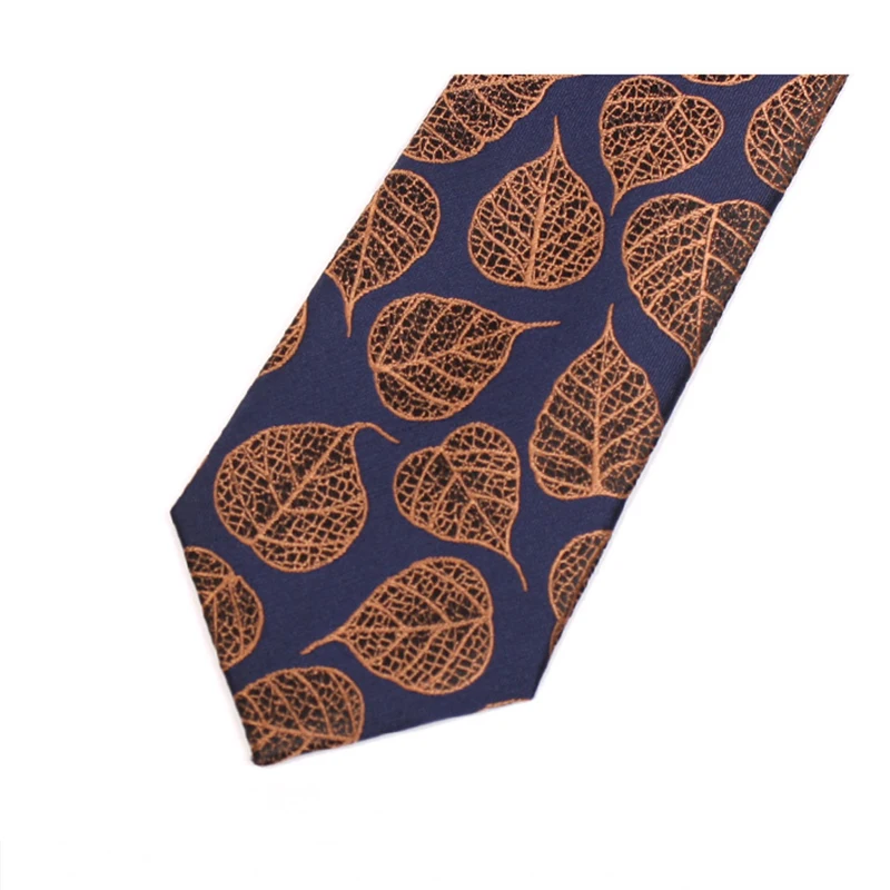 2020 Nieuwe 7Cm Leaf Print Ties Gentleman Zakelijke Banden Hoge Kwaliteit Mode Formele Stropdas Voor Mannen Pak Werk stropdas Geschenkdoos