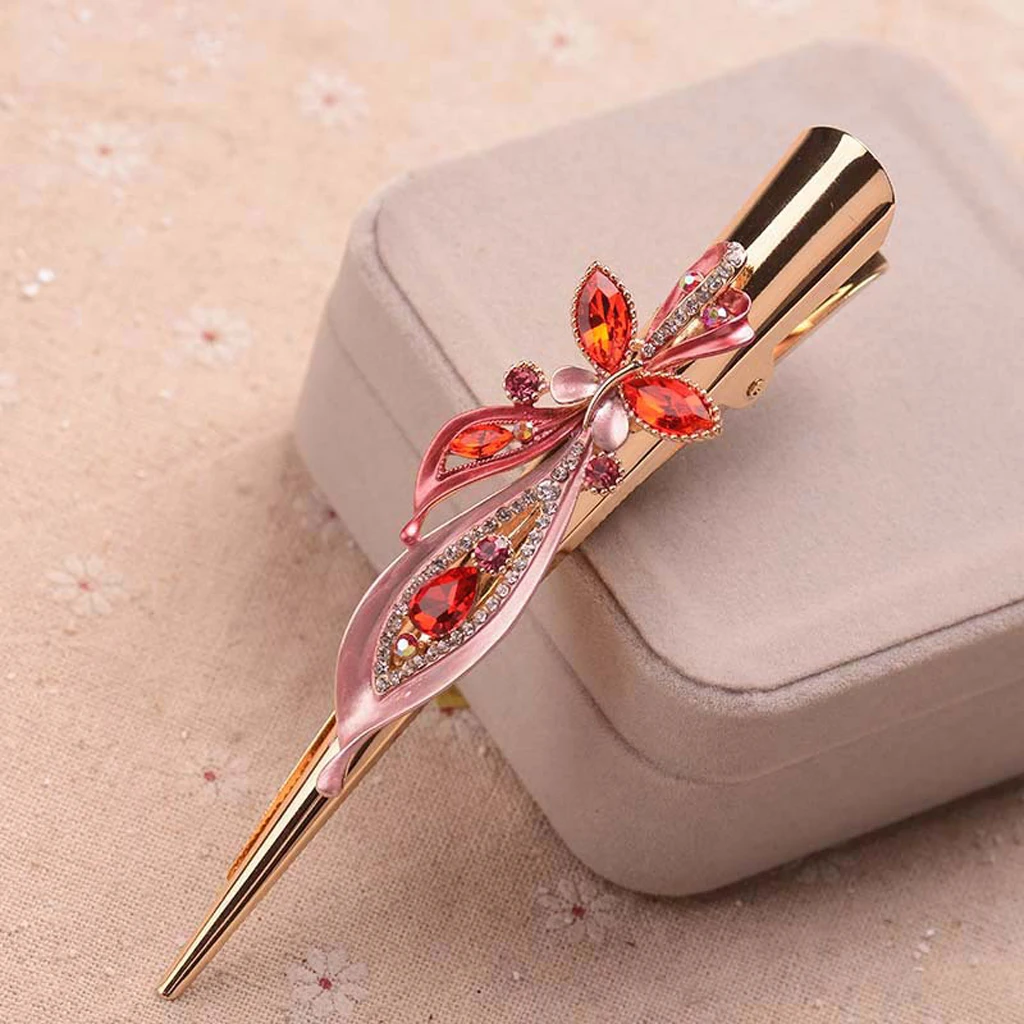 Large Rhinestones Alligator Hair Clip Pin Barrette Hairpin for Women Strong Hair Clamp Grips for Thick Hair